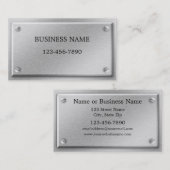 Visitekaartje van geborsteld aluminium metalen Bor (Voorkant / Achterkant)