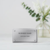 Visitekaartje van geborsteld aluminium metalen Bor (Staand voorkant)