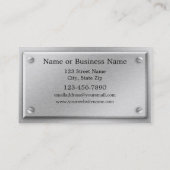 Visitekaartje van geborsteld aluminium metalen Bor (Achterkant)