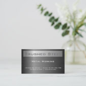 Visitekaartje van geborsteld zwart staal (Staand voorkant)