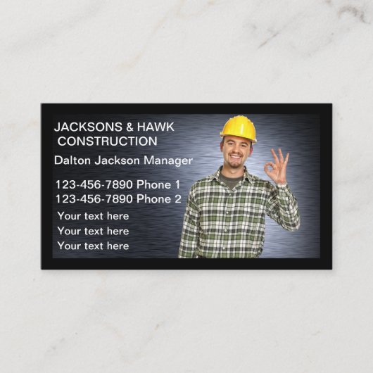 Visitekaartje van gebouwendienst (Voorkant)