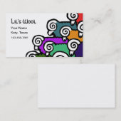 Visitekaartje van gekleurde schapen (Voorkant / Achterkant)