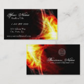 Visitekaartje van gele en Firey Red Fractals (Voorkant / Achterkant)