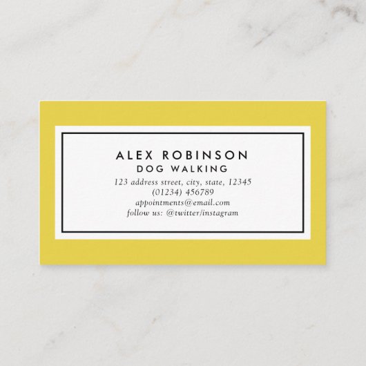 Visitekaartje van gele logo (Achterkant)