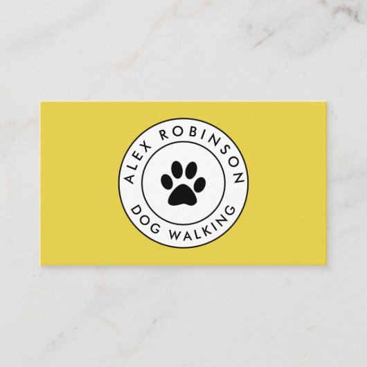 Visitekaartje van gele logo (Voorkant)