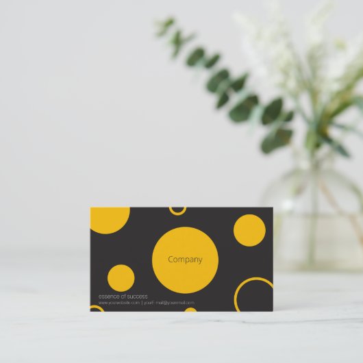 Visitekaartje van gele poka Dots (Staand voorkant)