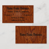 Visitekaartje van gepolijst hardhout (Voorkant / Achterkant)
