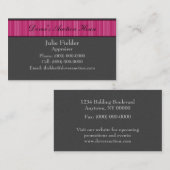 Visitekaartje van gepolijst staven, grijs en roze (Voorkant / Achterkant)