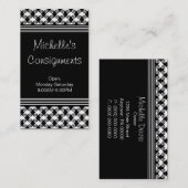 Visitekaartje van geraffineerde zwenken, zwart en  (Voorkant / Achterkant)