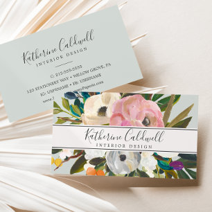 Visitekaartje van geverfde Floral