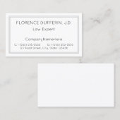 Visitekaartje van gewone en elementaire beroepsjur (Voorkant / Achterkant)