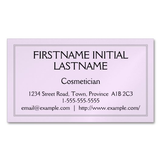 Visitekaartje van gewone en traditionele cosmetisc magnetisch visitekaartje (Voorkant)