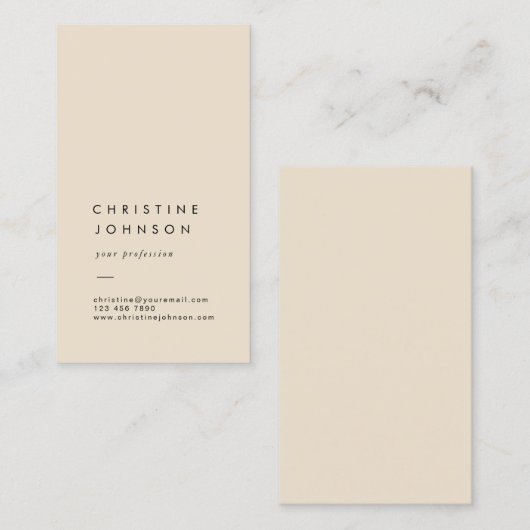 visitekaartje van gewone ivoor (Voorkant / Achterkant)