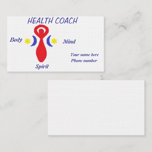 Visitekaartje van gezondheidstrainers (Voorkant / Achterkant)