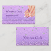 Visitekaartje van glitter en diamanten voor nagels (Voorkant / Achterkant)