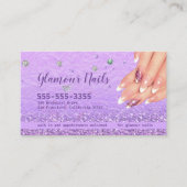 Visitekaartje van glitter en diamanten voor nagels (Voorkant)