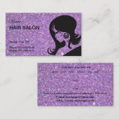 Visitekaartje van glitter en glitter Hair Salon Afsprakenkaartje (Voorkant / Achterkant)