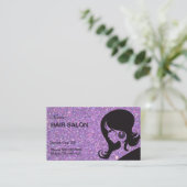 Visitekaartje van glitter en glitter Hair Salon Afsprakenkaartje (Staand voorkant)