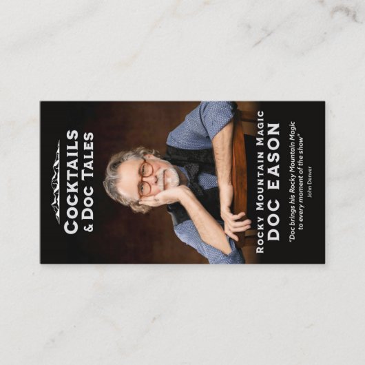 Visitekaartje van goochelaar Doc Eason (Voorkant)