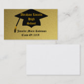 Visitekaartje van goudAfstuderen Contactkaartje (Voorkant / Achterkant)