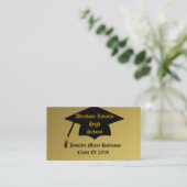 Visitekaartje van goudAfstuderen Contactkaartje (Staand voorkant)