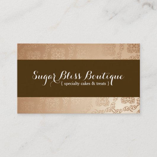 Visitekaartje van gouden en bruine bakkerijen (Voorkant)