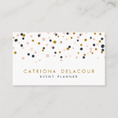 Visitekaartje van gouden en zwarte Confetti Stippe (Voorkant)