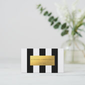 Visitekaartje van goudfolie in zwart-wit (Staand voorkant)