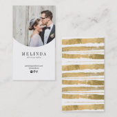 Visitekaartje van goudfolie van Melinda (Voorkant / Achterkant)