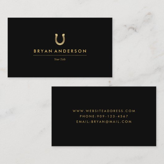 Visitekaartje van goudHoefijzer (Voorkant / Achterkant)