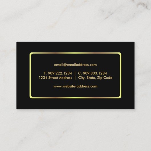 Visitekaartje van goudHoefijzer (Achterkant)