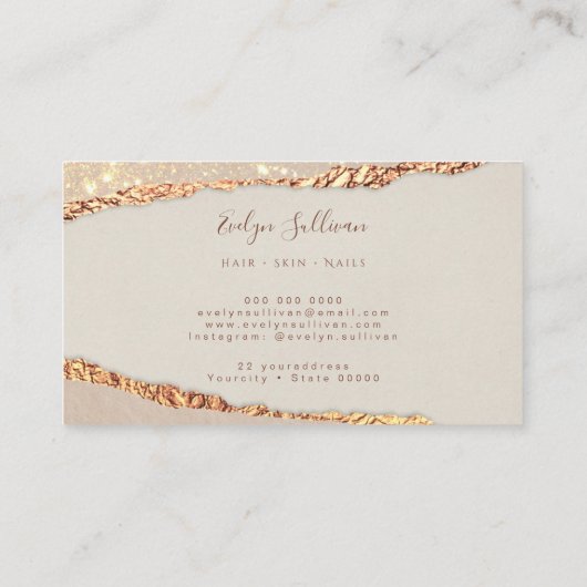 Visitekaartje van goudschimmelpapier (Achterkant)