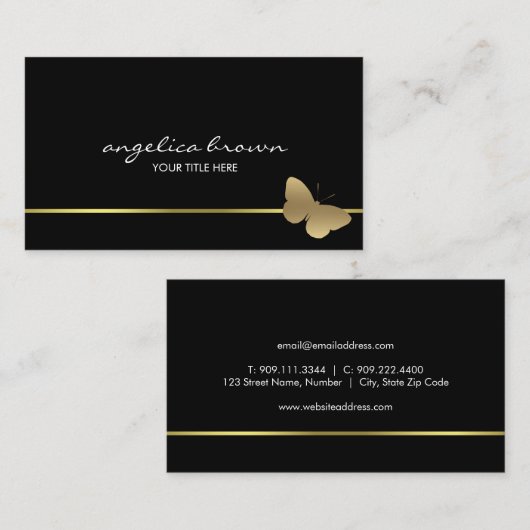 Visitekaartje van goudvlinder (Voorkant / Achterkant)