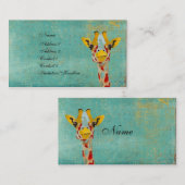 Visitekaartje van goudzoekende Giraffe/Labels (Voorkant / Achterkant)