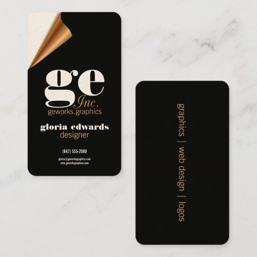 visitekaartje van grafisch ontwerper (Voorkant / Achterkant)