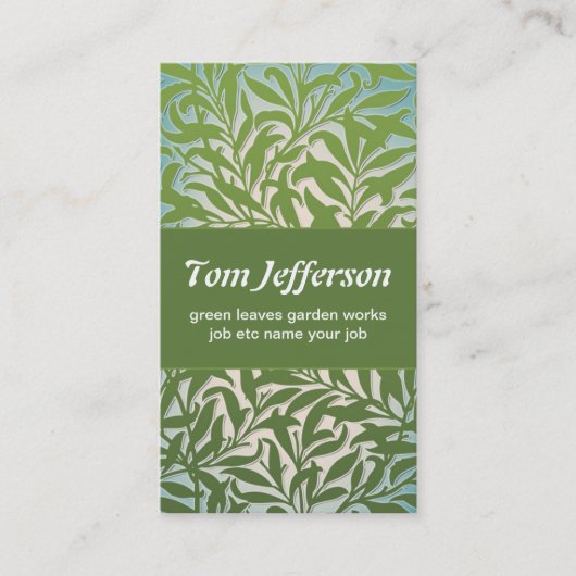 visitekaartje van groene bladeren (Voorkant)