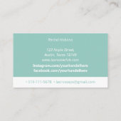 Visitekaartje van groene en blauwe lacrosse (Achterkant)