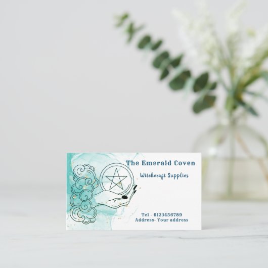 Visitekaartje van groene en goudhekserij (Staand voorkant)