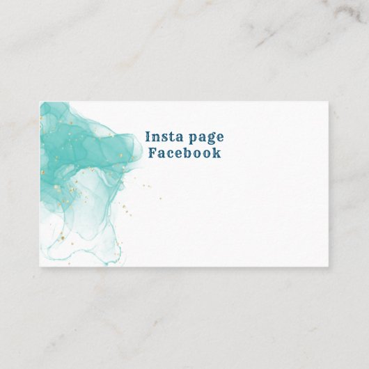 Visitekaartje van groene en goudhekserij (Achterkant)