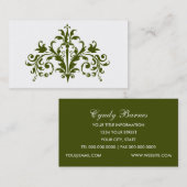 Visitekaartje van groene en witte barokjes (Voorkant / Achterkant)