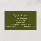 Visitekaartje van groene en witte barokjes (Achterkant)