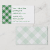 Visitekaartje van groene gingham (Voorkant / Achterkant)