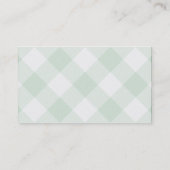 Visitekaartje van groene gingham (Achterkant)