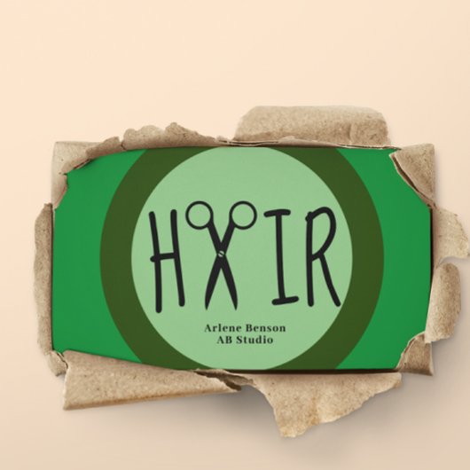 Visitekaartje van groene haarbergen