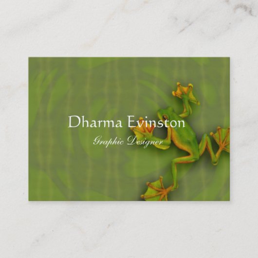 Visitekaartje van groene kikker (Voorkant)