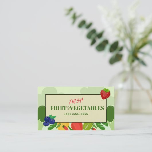 Visitekaartje van groenten en fruit (Staand voorkant)