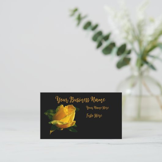 Visitekaartje van grote gele rozenrog (Staand voorkant)