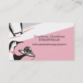 Visitekaartje van haakhaakgaren, voor pinguïn (Achterkant)