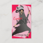 Visitekaartje van hakgarens van lama ninja crochet (Voorkant)