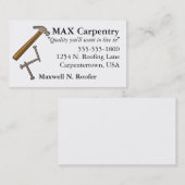 Visitekaartje van hammer en nagels (Voorkant / Achterkant)